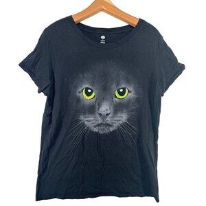 Spirit Halloween Women TShirt Black Cat Graphic Sz 2X Short Slv Halloween Spooky